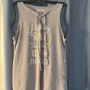 Harry Potter . Gray Tank Top with Tie Front Size JR XL 15/17